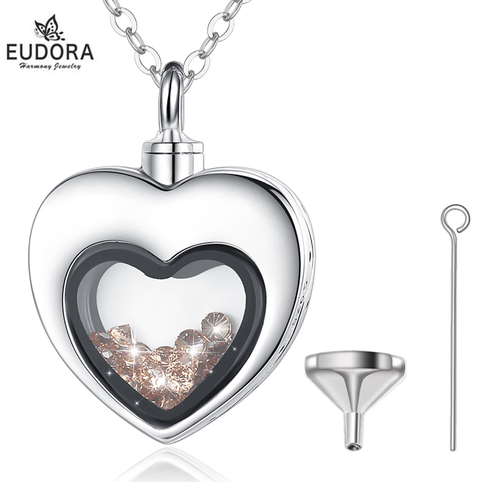 يودورا فضة القلب المنجد القلب  - مراجعة Heart Locket Necklace Photo وسعره