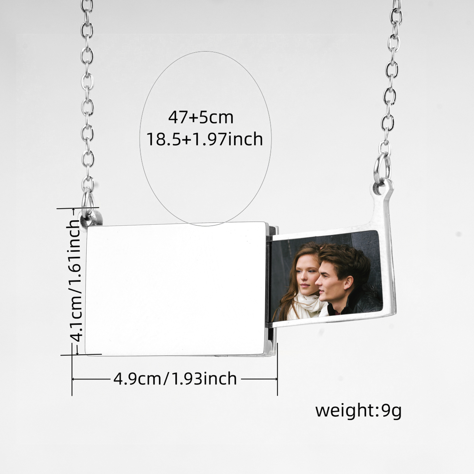 قلادة مخصصة من الفولاذ المقاوم - مراجعة Heart Locket Necklace Photo وسعره
