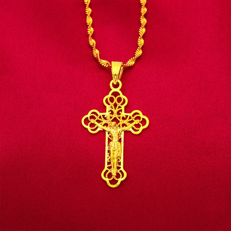 قلادة صليب كلاسيكية من الذهب ع - مراجعة Cross Pendant Necklace Gold وسعره