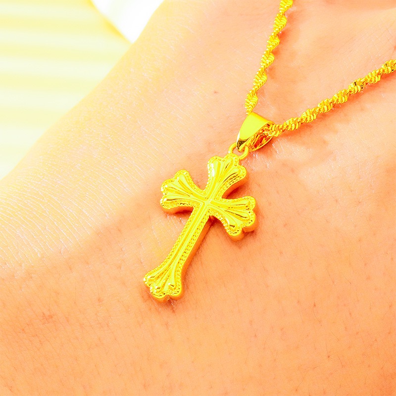 قلادة صليب كلاسيكية من الذهب ع - مراجعة Cross Pendant Necklace Gold وسعره