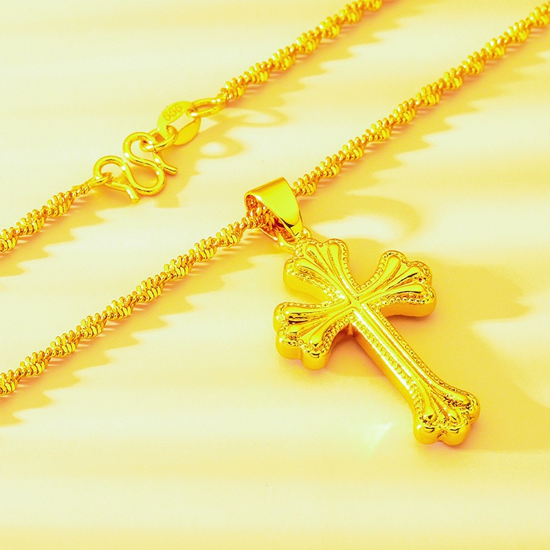 قلادة صليب كلاسيكية من الذهب ع - مراجعة Cross Pendant Necklace Gold وسعره