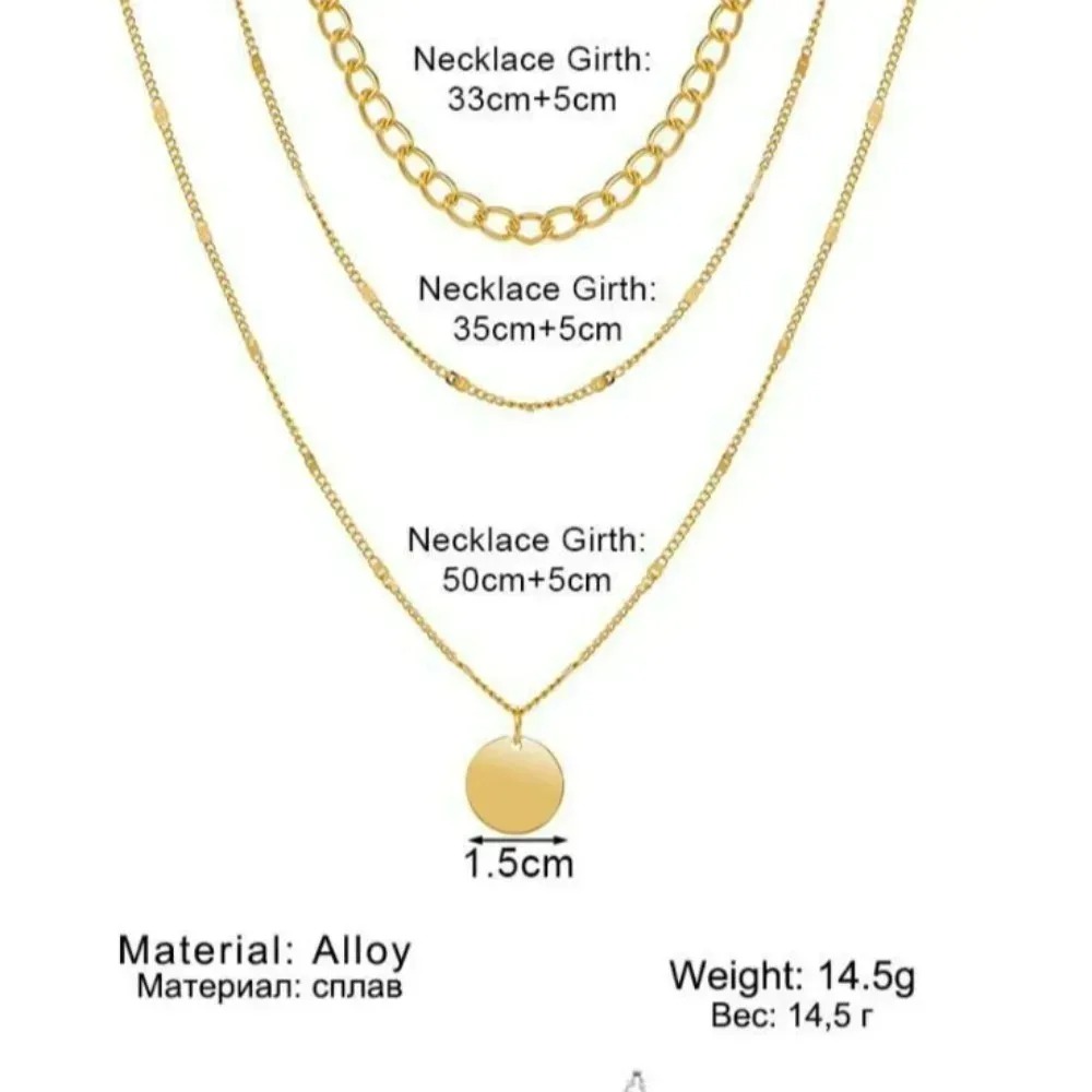 قلادات متعددة الطبقات بتصميم ع - مراجعة Layered Pendant Necklace Aesthetic وسعره