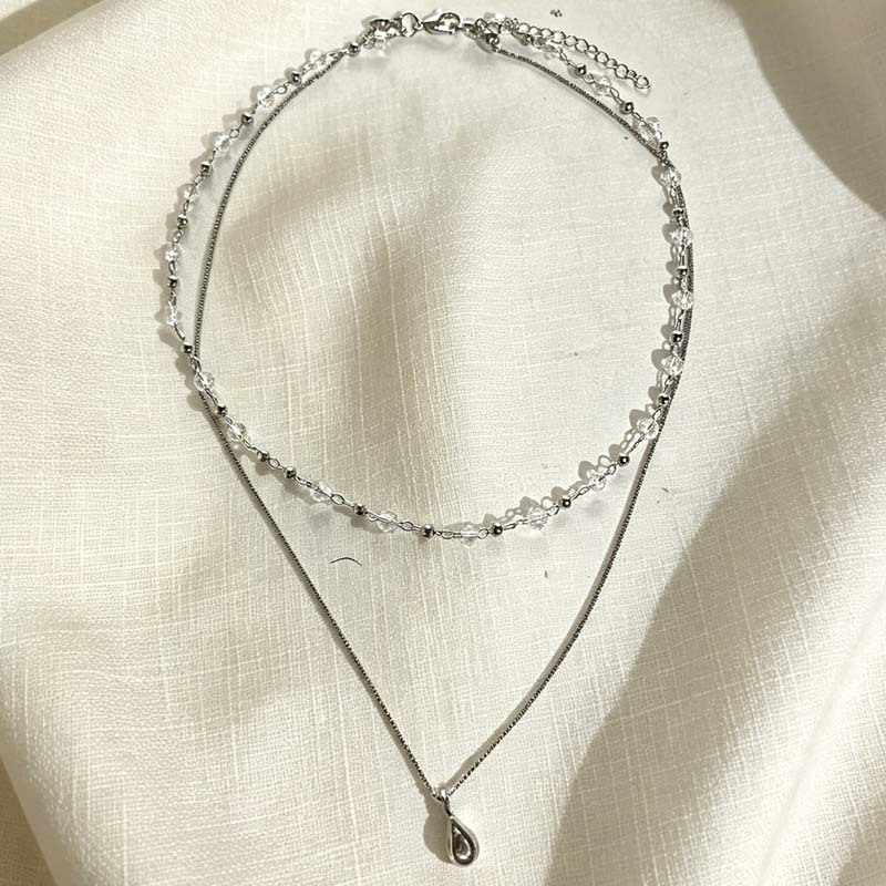 قلادة جديدة على شكل قطرة ماء ب - مراجعة Layered Pendant Necklace Aesthetic وسعره