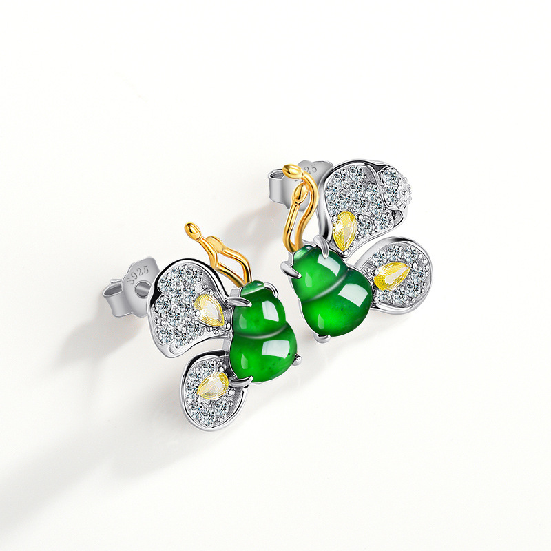 أقراط فراشة من اليشم البورمي ا - مراجعة Earrings وسعره