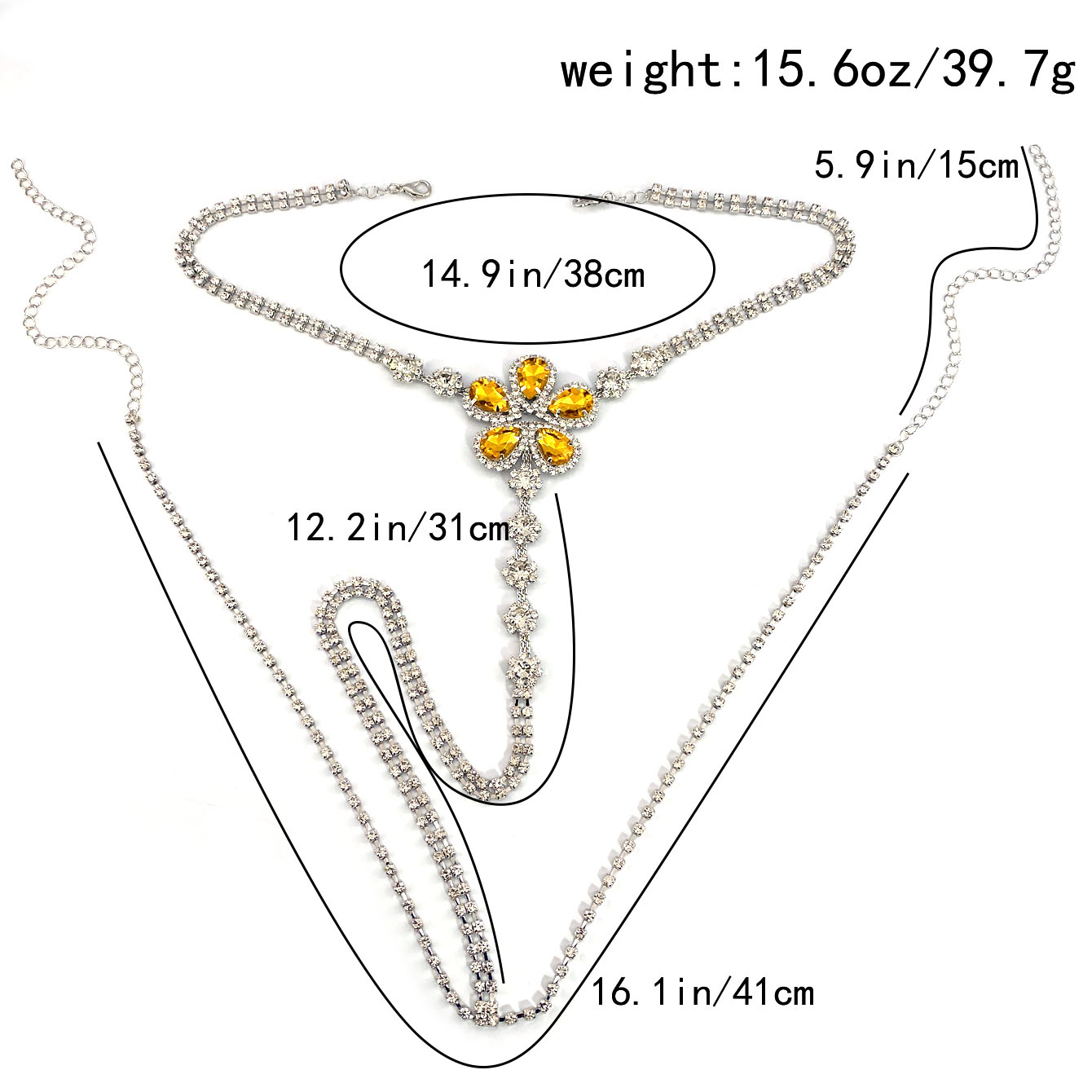 طقم ثونغ من حجر الراين على شكل - مراجعة Body Jewelry وسعره