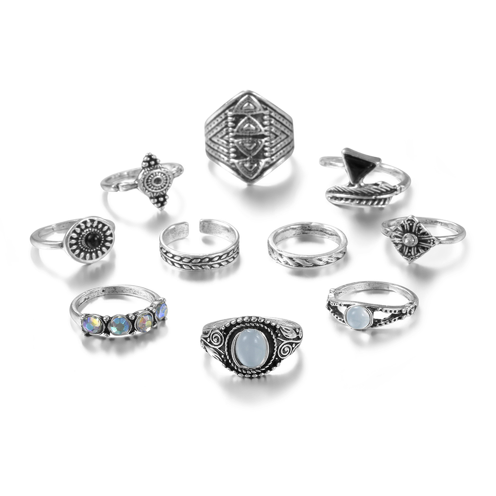 Meyfflin خمر المفصل حلقة مجموع - مراجعة Vintage Punk Knuckle Rings Set وسعره