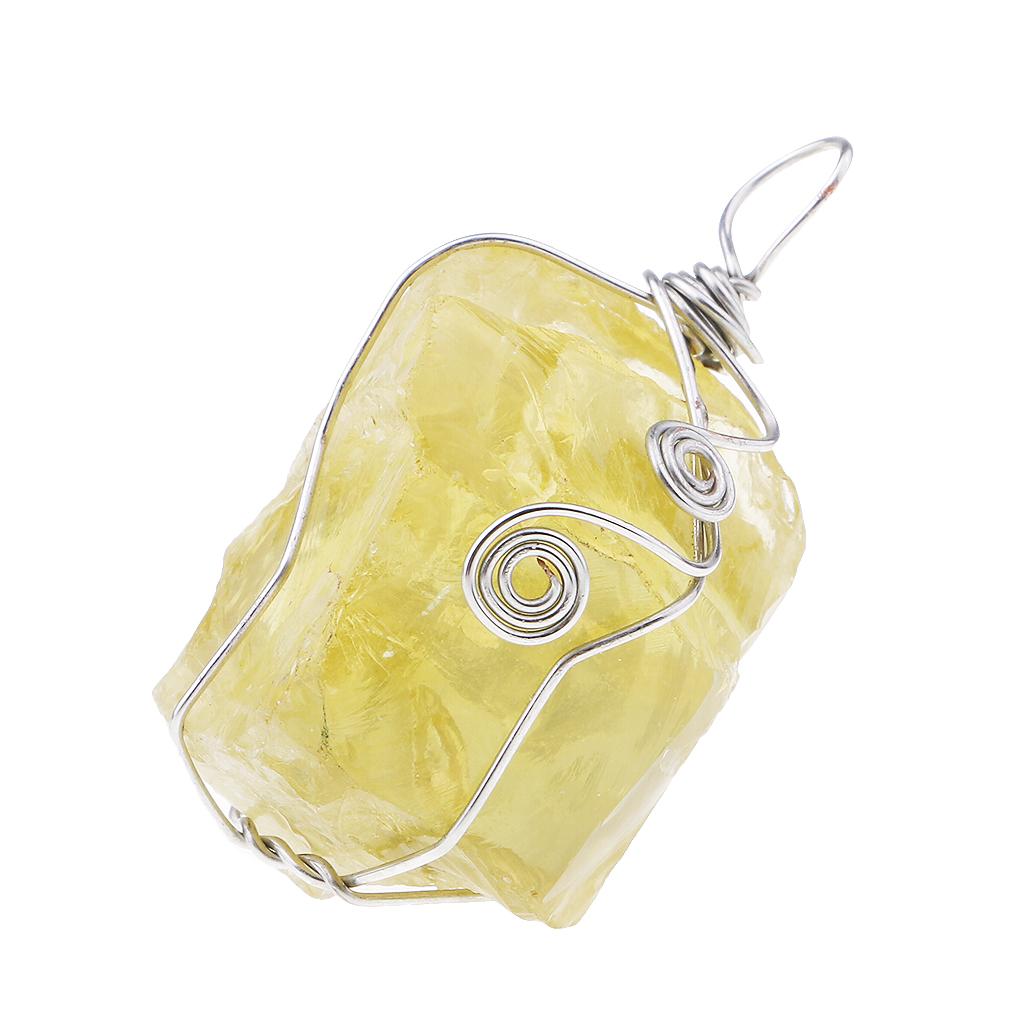 قلادة سيترين طبيعية صفراء، خرز - مراجعة Crystal Pendant Necklace Natural Stone وسعره