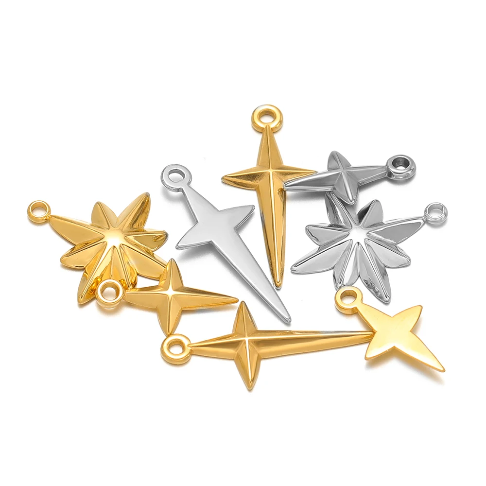 5 قطع عالية الجودة الفولاذ الم - مراجعة Cross Pendant Necklace Gold وسعره